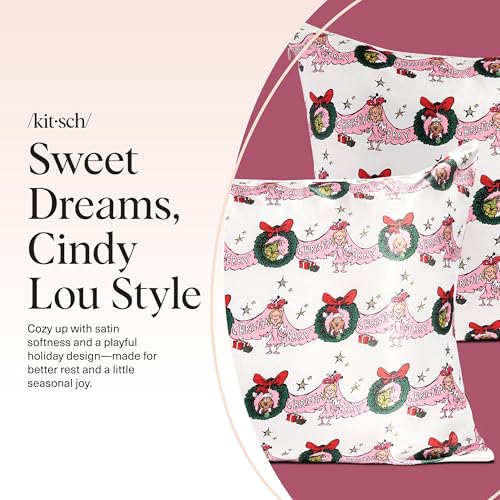 Grinch x Kitsch Satin Pillowcase - Hair & Skin Benefits - Image 8