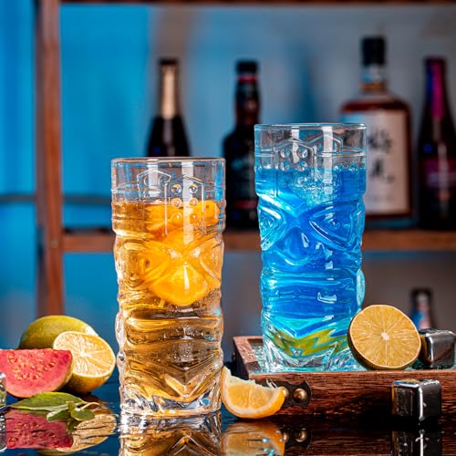 Claplante Tiki Glasses Set of 12 - 14 oz Modern Bar Cups - Image 4