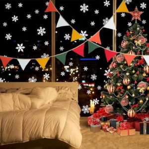 2-Pack Red & Green Pennant Banner Bunting Flags Garland