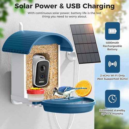 Smart Solar Bird Feeder Camera 5MP AI Night Vision - Image 6