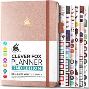 Clever Fox Undated A5 Weekly Monthly Goal Planner – Rose Gold