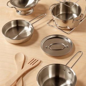 Melissa & Doug Stainless Steel Play Pots & Pans Set