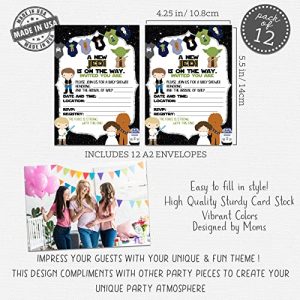 Galaxy Far Far Away Baby Shower Invitations (12-Set)