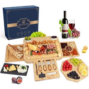 Large Charcuterie Cheese Board with Knife Set & Serving Tray