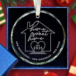 SUCHAGIFT 2025 New Home Glass Ornament Housewarming Gift