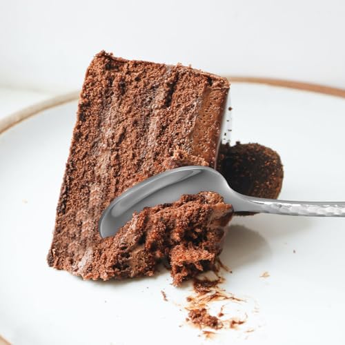 8.4" Hammered Long Handle Stainless Steel Spoons, Set of 6 - Image 8