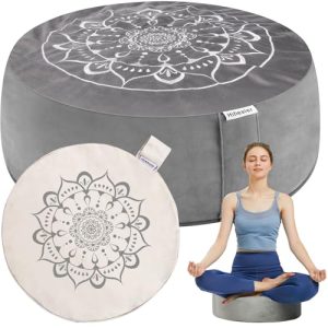 Hihealer Tibetan Meditation Pillow – Velvet Buckwheat Zafu
