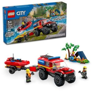 LEGO City 4×4 Fire Truck & Rescue Boat Toy (Ages 5+)