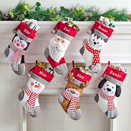 Personalized Christmas Stocking - Embroidered Snowman Decor - Image 5