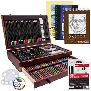 U.S. Art Supply 162-Piece Artist Kit – Mega Wood Box Set
