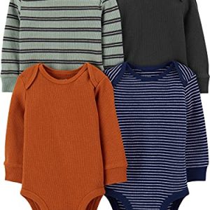 Carter’s Unisex Baby Thermal Bodysuits – 4-Pack Long Sleeve