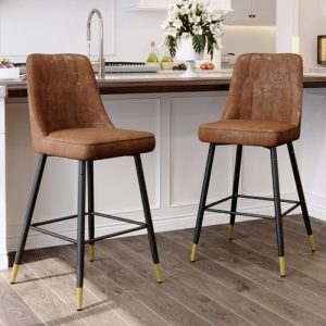 Rejeke Modern Counter Height Bar Stools Set of 2