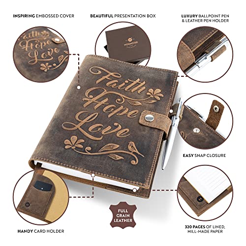 Moonster Vintage Refillable Leather Journal with Pen - Image 3