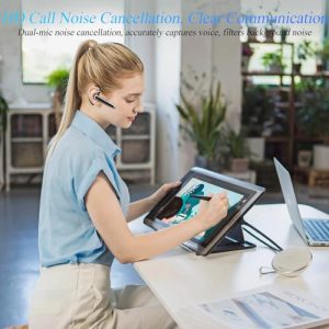 Sisism Wireless Bluetooth Earpiece with Dual-Mic ENC