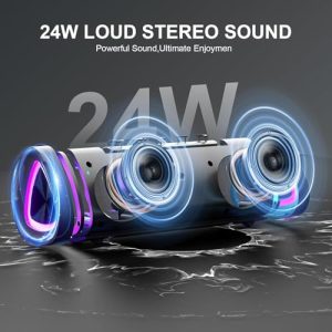 aowoka Portable Bluetooth Speaker with LED Light & Bass