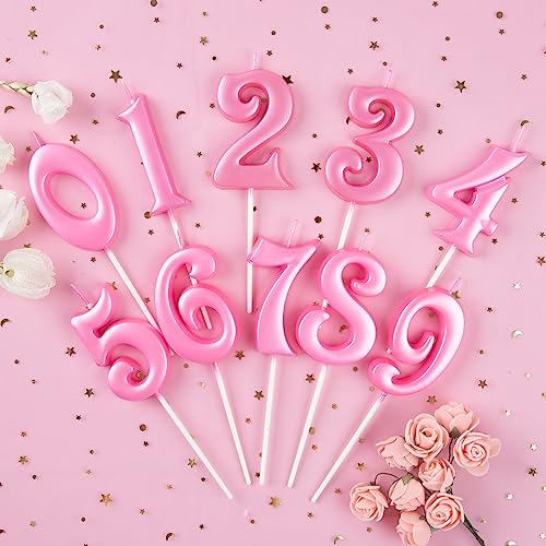 Elegant Pink Number 7 Birthday Cake Candle - Image 3