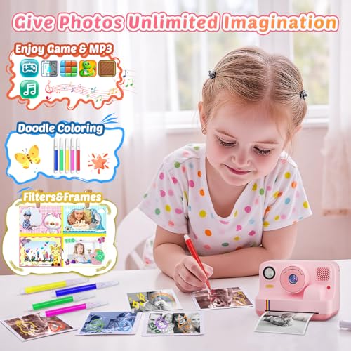Kids Instant Print Camera 1080P Video & Dual-Lens Selfie - Image 4