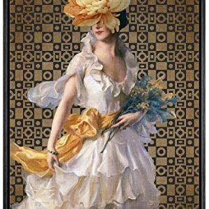 Bohemian Wedding Dress Canvas Art – 16″x24″ Black Frame