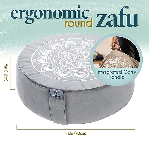 Florensi Large Grey Meditation Cushion - Buckwheat - Image 2