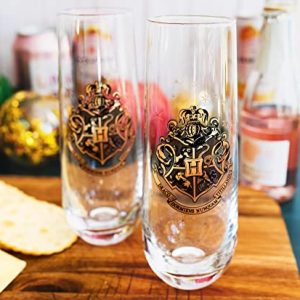Harry Potter Hogwarts Stemless Flutes – Set of 2 Barware