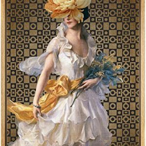 Bohemian Wedding Dress Canvas Wall Art – 16″x24″ Natural Frame