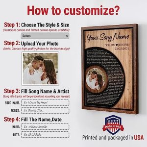 Personalized Song Lyrics Canvas Wall Art – Custom Gift
