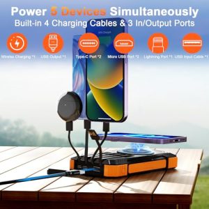 WONGKUO 49800mAh Solar Power Bank: QC 3.0 Outdoor Charger