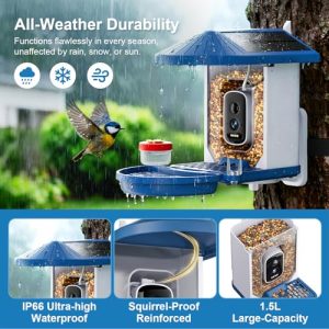 Smart Solar Bird Feeder with 4K AI Camera & Alerts