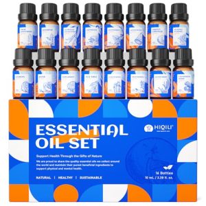HIQILI Top 16 Organic Essential Oil Set – Aromatherapy & DIY