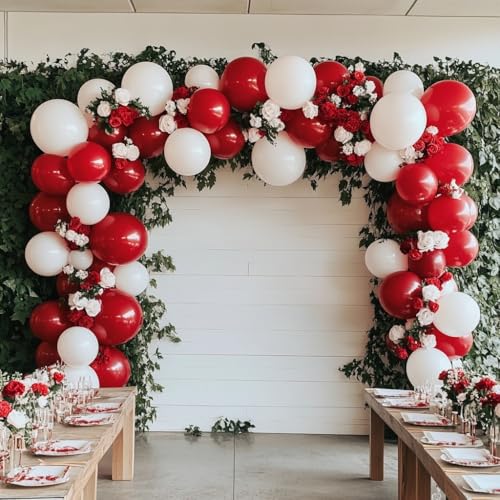 Red Balloon Arch Kit - 125 Pcs Mixed Size Balloons - Image 6