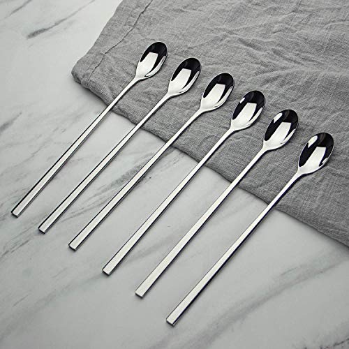 AOOSY 9-inch Stainless Steel Long Handle Spoons, Set of 6 - Image 4