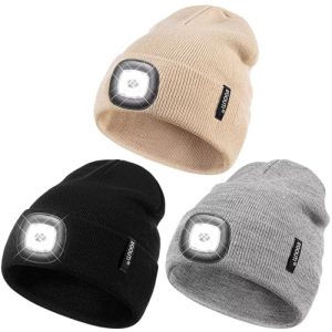 LED Beanie with Light – USB Rechargeable Headlamp Hat