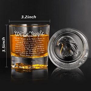 PONPUR American Flag Engraved Whiskey Decanter Set