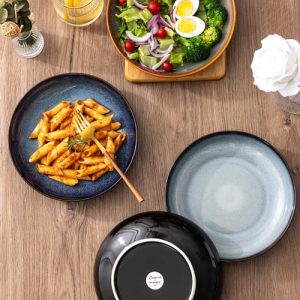 LERATIO Large Ceramic Pasta Bowls – Set of 6, 38oz