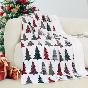 Elegant Comfort Reversible Flannel Fleece Christmas Throw