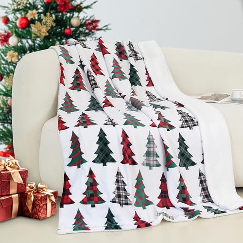 Elegant Comfort Reversible Flannel Fleece Christmas Throw