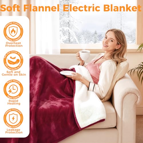 Electric Heated Blanket Throw - 5 Heat Levels, Auto-Off - Image 6