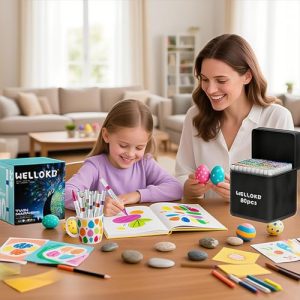 WELLOKB 80 Acrylic Paint Markers Dual Tip Art Pens