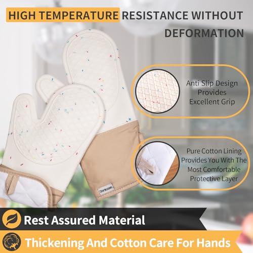 Cute Dorkuova Silicone Oven Mitts - Cream - Image 5