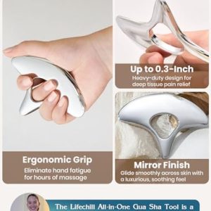 lifechill Heavy-Duty Stainless Steel Gua Sha: Full Body Pain Relief