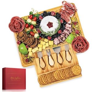 Bamboo Cheese Board & Knife Set – Wine & Charcuterie