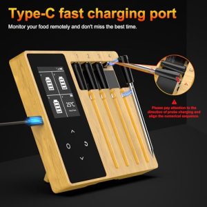 Smart Wireless Meat Thermometer: 4 Probes, Bluetooth App