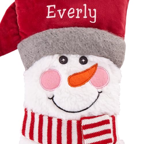 Personalized Christmas Stocking - Embroidered Snowman Decor - Image 4