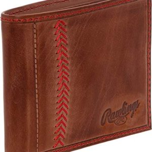 Rawlings Men’s Tanned Leather Baseball Stitch Wallet