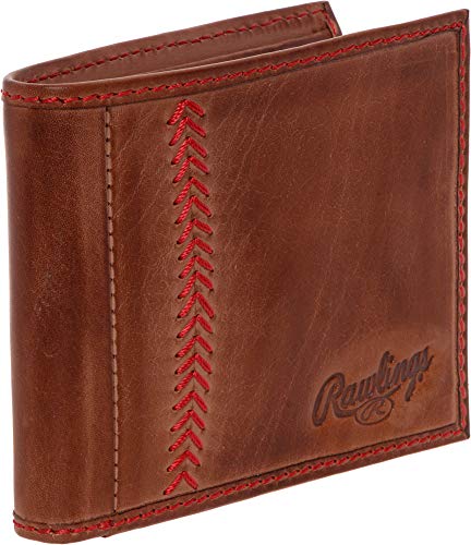Rawlings Men's Tanned Leather Baseball Stitch Wallet - Image 2