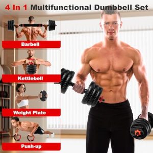SCEPKN 4-in-1 Adjustable Dumbbell Set – Barbell Kettlebell