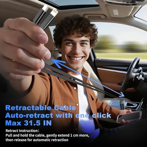 Retractable 84W USB-C 4-in-1 Fast Car Charger - Image 3