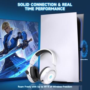 Rumoon Wireless Gaming Headset for PS5 – 45H Battery, White