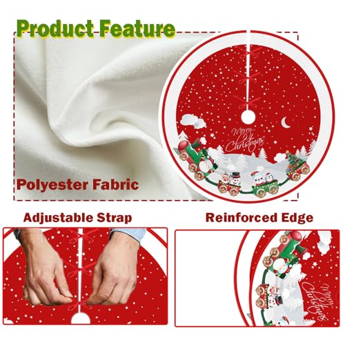 48-Inch Christmas Tree Skirt with Train & Snowflakes - Image 4