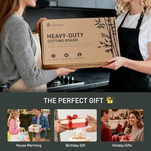 2-Pack Heavy Duty Bamboo Cutting Board Set - Non-Slip, Over Sink - Image 6